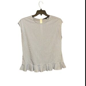 Antonio Melani Striped peplum Ruffle Hem Top size medium.